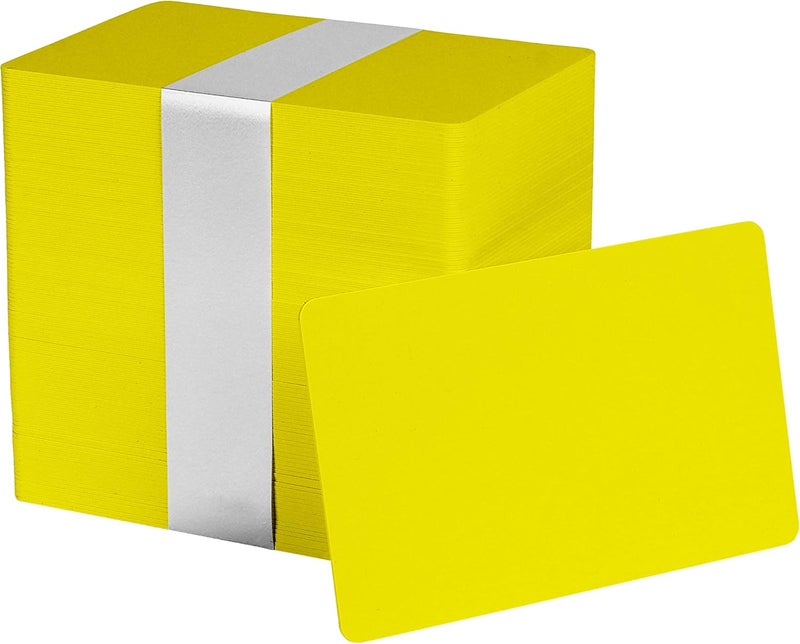 easyIDea Pack of 100 Yellow CR80 PVC Cards | 30 mil by - Image 1